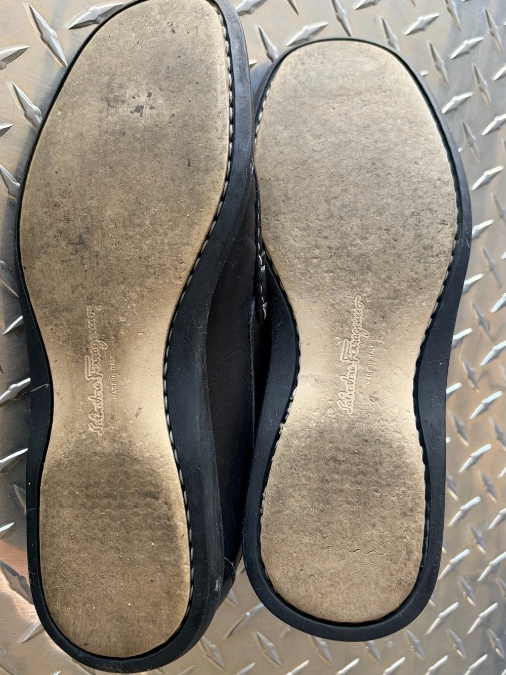 Salvatore Ferragamo Black Leather Horsebit Loafers